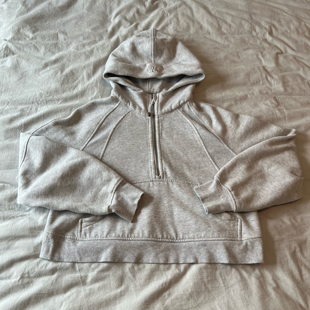 Lululemon scuba oversized half zip hoodie heathered core ultra light grey M/L